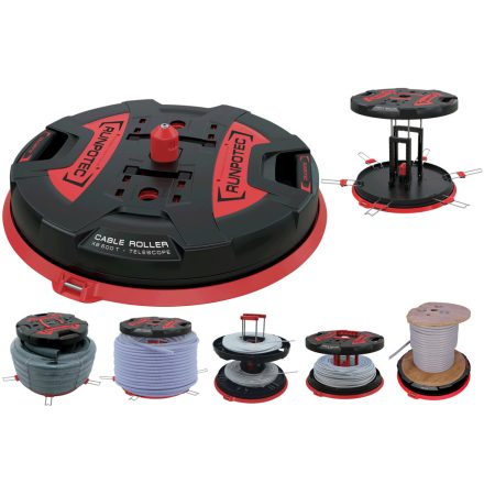 Derulator tamburi universal cu extensie telescopica, Ø 80cm, greutate 800 kg, include 2 b