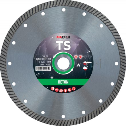 Disc diamantat turbo TS230, 230x22,2x7 mm (TS230)